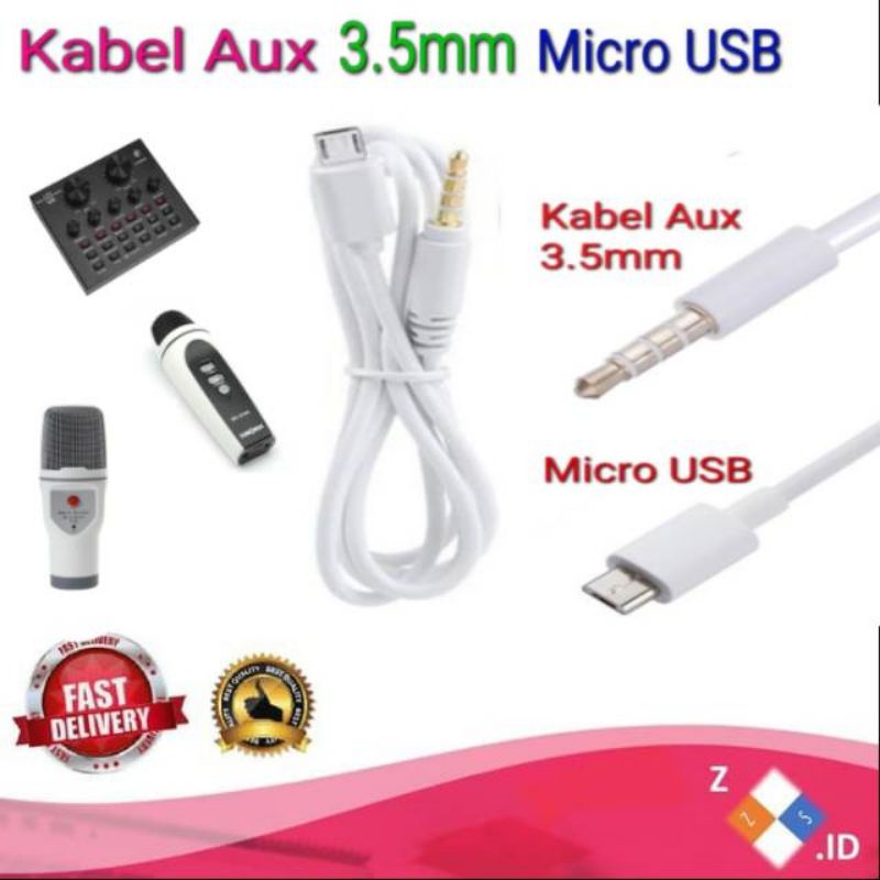 Kabel Soundcard Mixer V8 KTV WS858 WS1816 Q9 Q7 micro Usb male to Aux