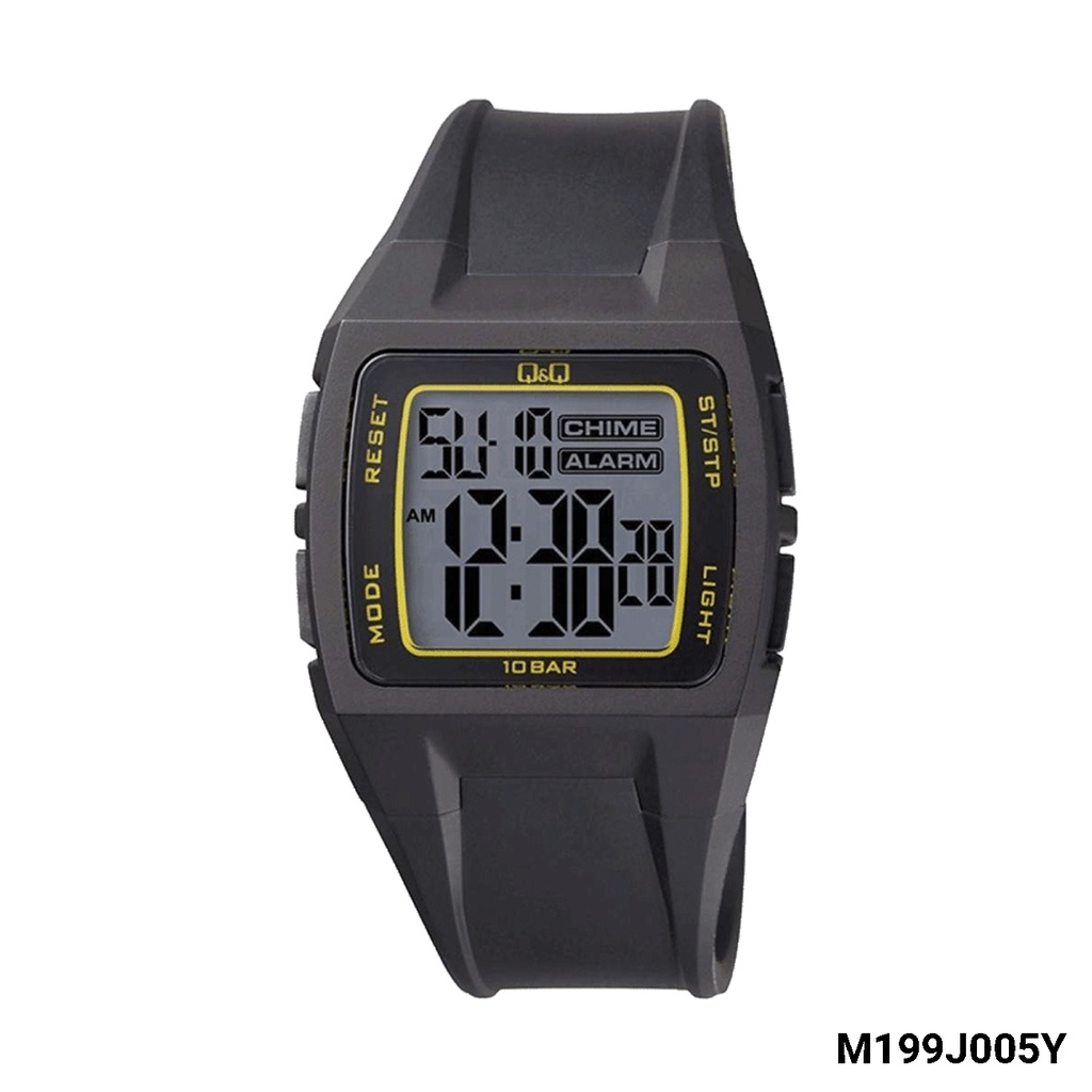 Jam Tangan Pria Sporty Casual Rubber Digital Original Q&amp;Q QnQ QQ M199 M199J Series