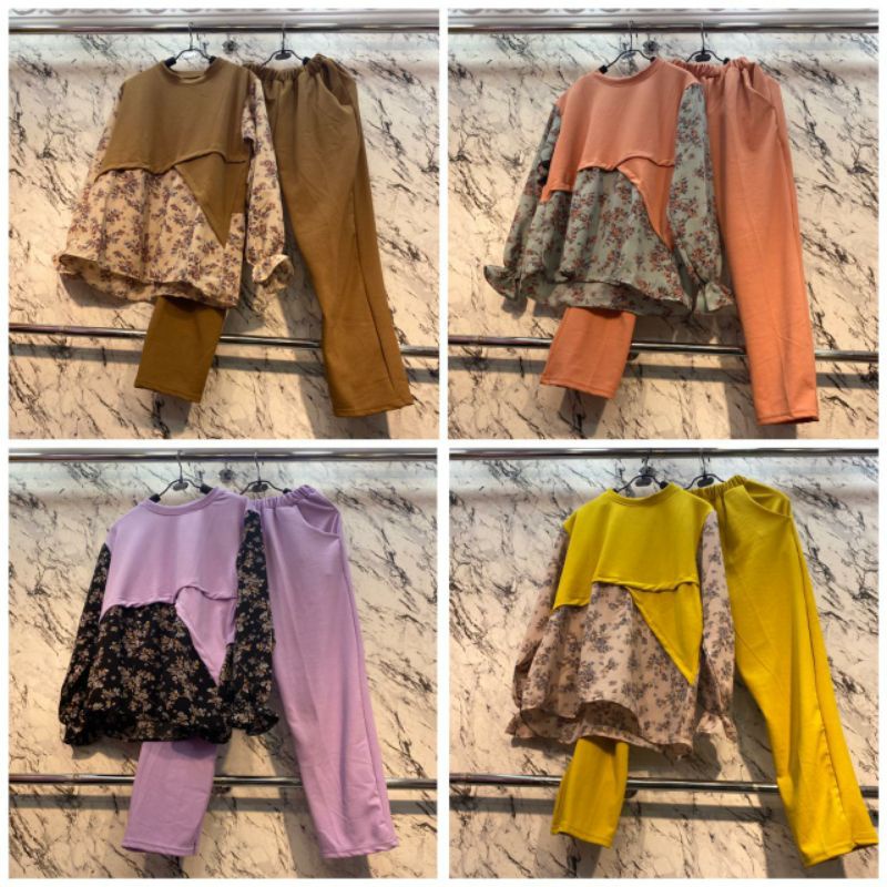 Setelan Knit Kombinasi Miudis