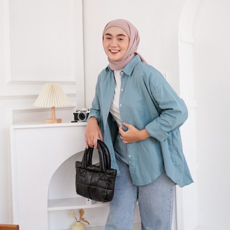 KEMEJA WANITA OVERSIZE LINEN OLIVIA SHIRT