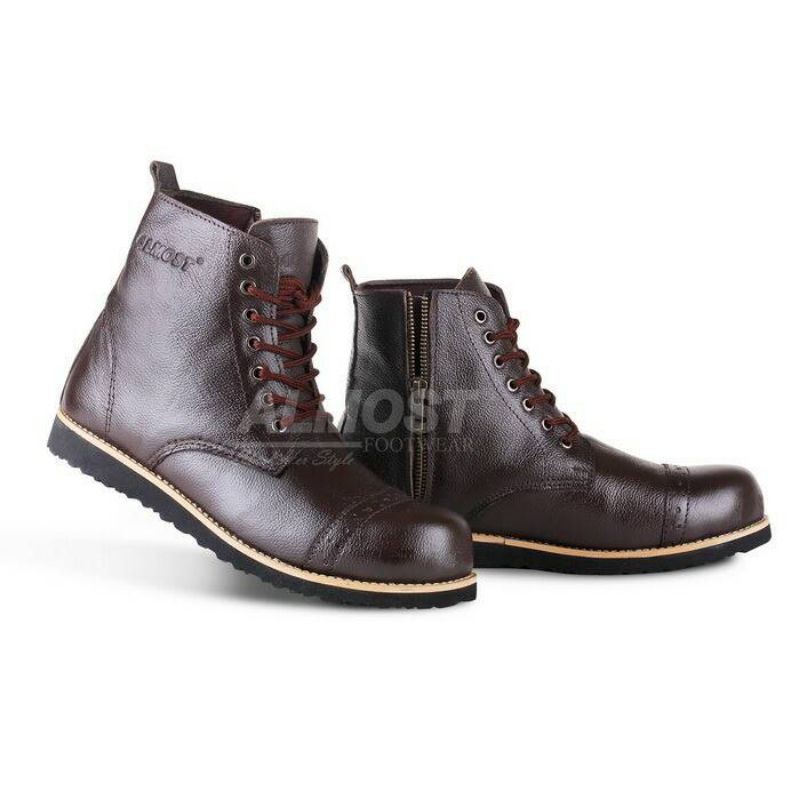 sepatu boots pria original almost magnum safety kulit