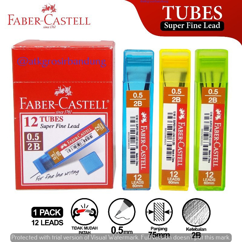 

Faber Castell Pencil Refill 2B 0,5 eco isi pensil mekanik murah