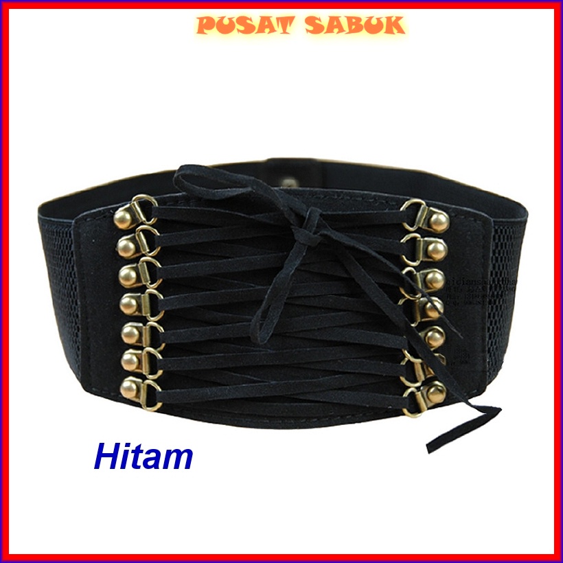 Belt Ikat Pinggang Gesper Lebar Wanita Sabuk Cewek Korea Obi Fashion Gasper Grosir Murah Jumbo besar Hitam Karet Elastis Kekinian Cantik kulit Women Praktis Modis Mewah Pingang gemuk langsing