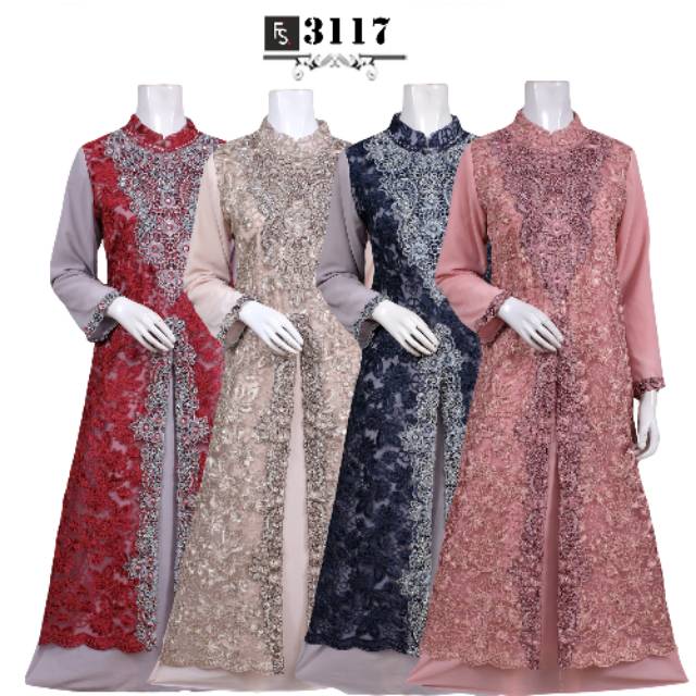  Baju  Gamis  Brokat  Alana FS3117 Shopee  Indonesia