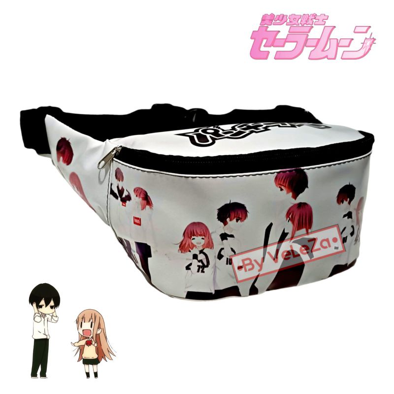 Tas anak selempang bahu waistbag anak karakter anime - tas anak