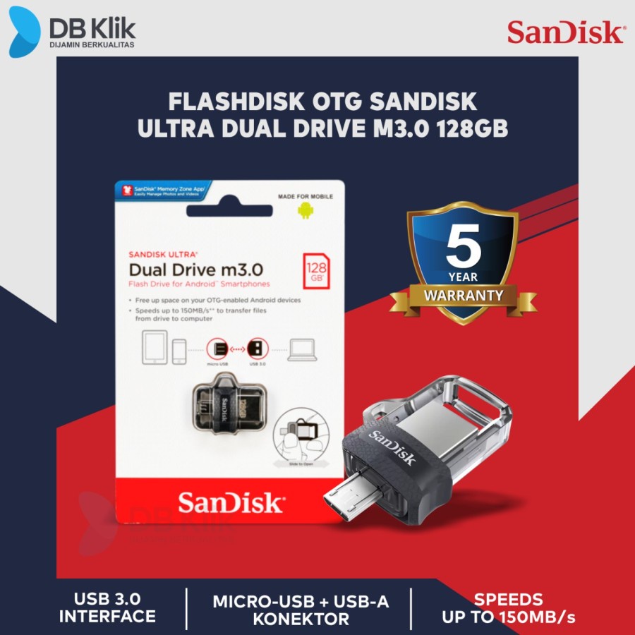 Flashdisk OTG Sandisk Ultra Dual Drive M3.0 128GB