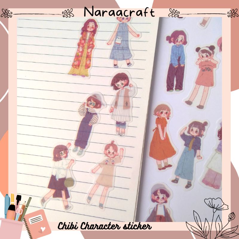 

10 pcs Chibi Character Sticker/ Stiker chibi karakter/ Stiker karakter/ sticker ||Naraacraft