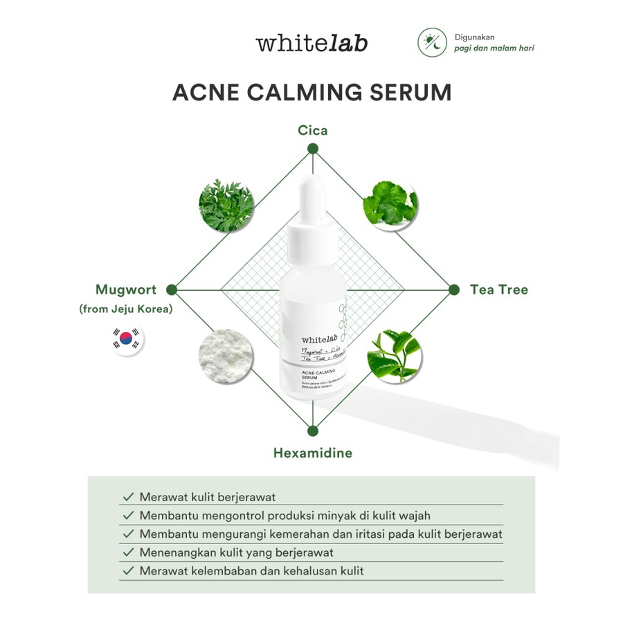 Whitelab Brightening Paket Wajah &amp; Acne Calming Serum (FREE POUCH)