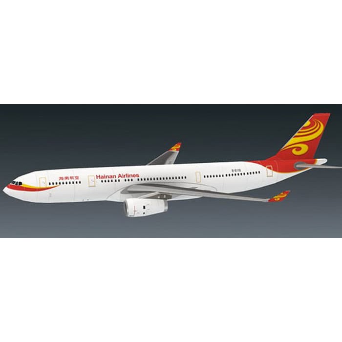 DIY Miniatur Papercraft Pesawat Airbus A330-243 Hainan Airlines
