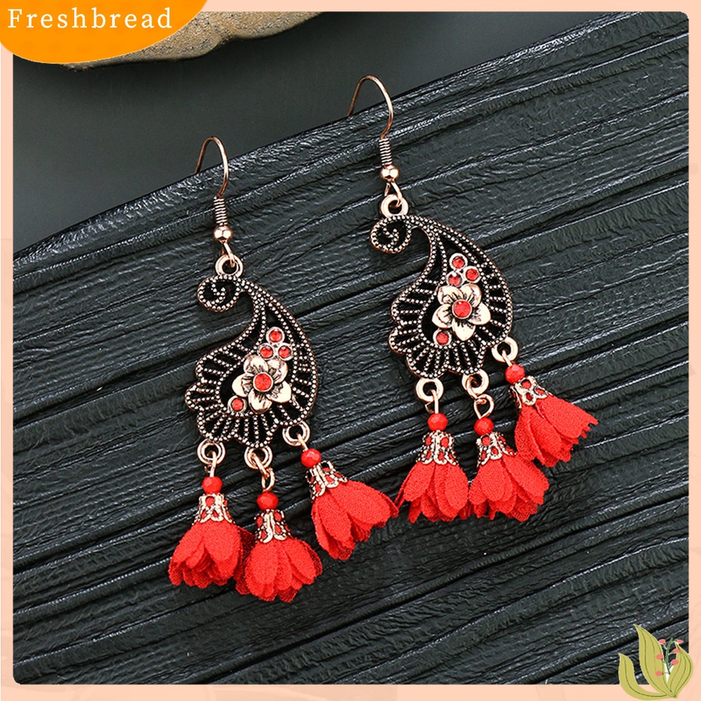 Terlaris 1Pair Dangle Earrings Tassel Design Jewelry Gift Red Women Wedding Drop Earrings for Festival