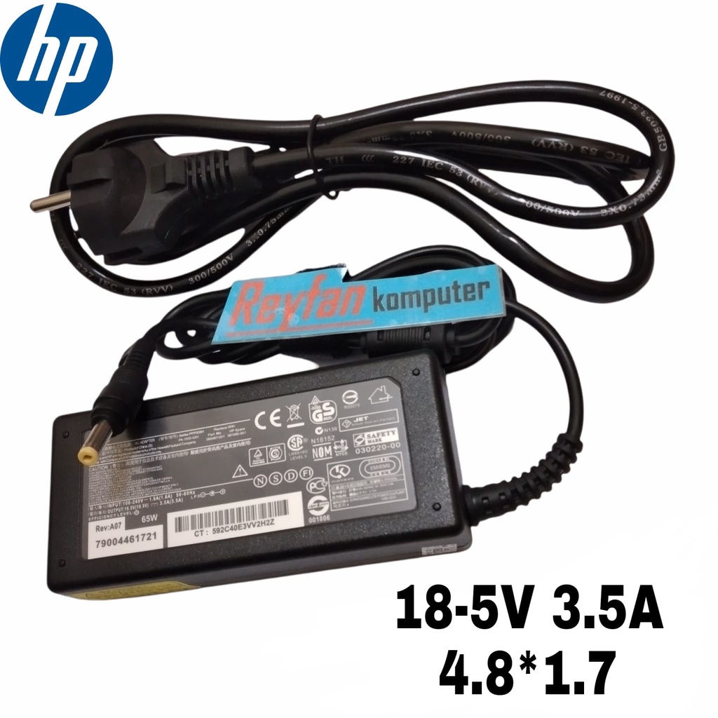 Adaptor ORIGINAL Charger Casan HP Compaq 510 515 V3000 CQ510 CQ 510 Plug 4.8 x 1.7