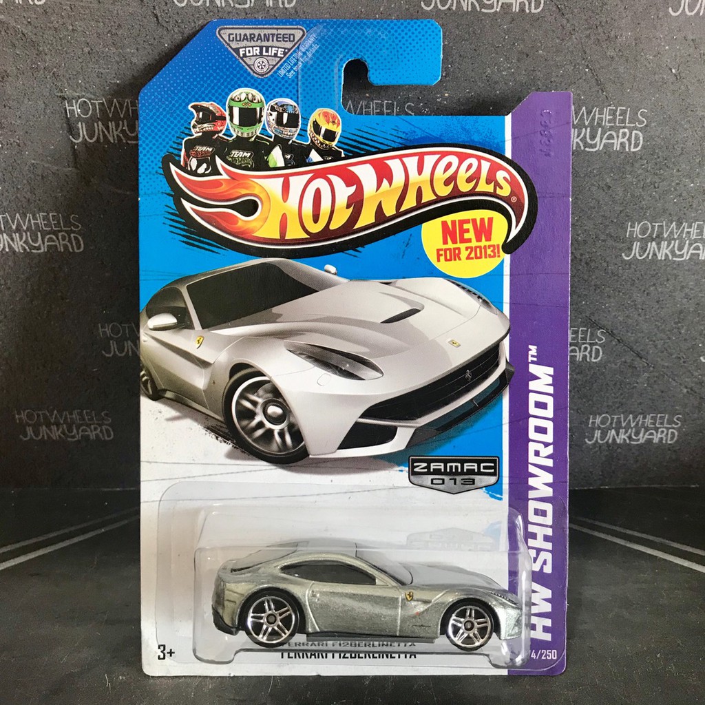 Hot Wheels Ferrari F12 Berlinetta ZAMAC HW Showroom 2013 AKTA US Card