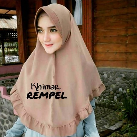 Jilbab/hijab instan Khimar rempel pet/simpel rempel wolfis/ hijab rempel bawah syari /Khimar jumbo