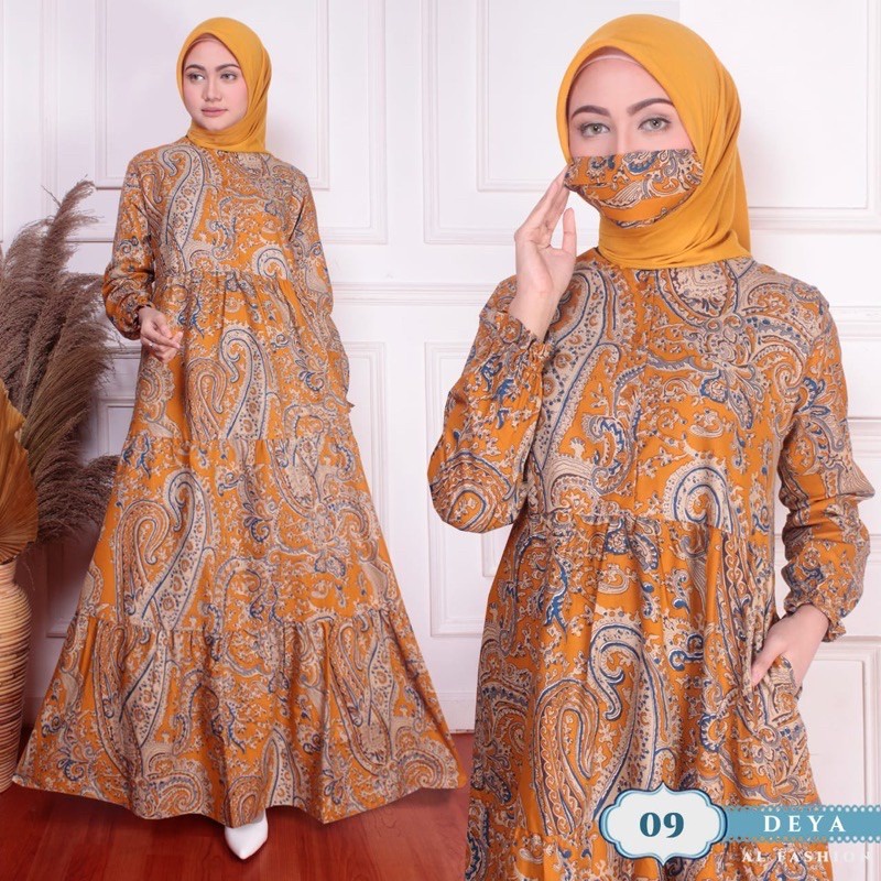 ABA AGEN BAJU HOMEY DRESS GAMIS DEYA BAHAN KATUN-DEYA 9 KUNING