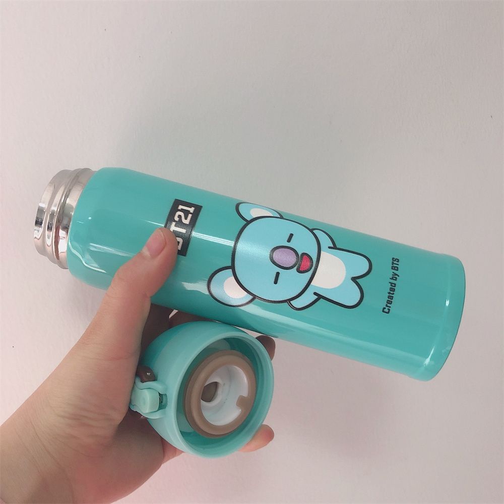 WONDERFUL Van Thermos Cup Tata Kpop BTS BT21 Vacuum Cups Cooky Rj Mang Chimmy Shooky Koya Water Bottle