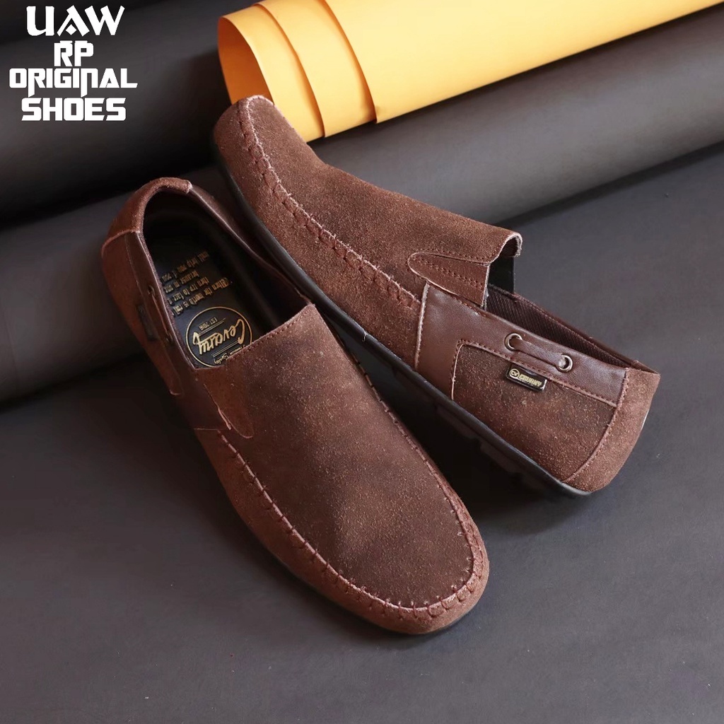 CEVANY ASTA [ CEVANY / RP ORIGINAL ] Sepatu Slip On Pria Kulit Suede Handmade Garut