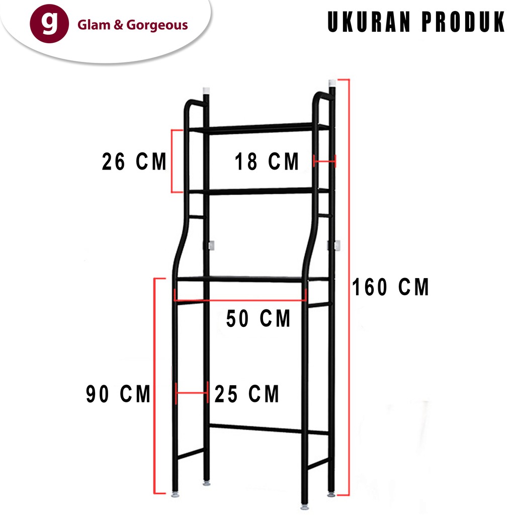 Rak Sabun Kamar Mandi Mesin Cuci Toilet Organizer Besi RM003 Kuat Awet