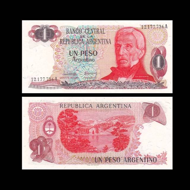 UANG KUNO ARGENTINA 1 PESO 1983 UNC PERFECK A