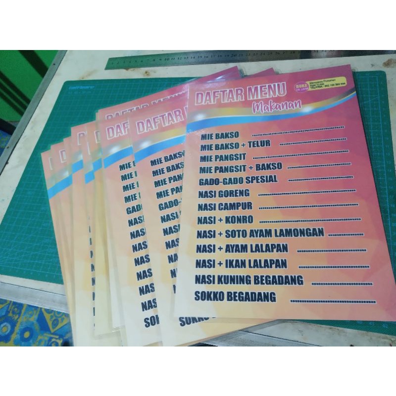 

Menu Makanan atau Menu Minuman