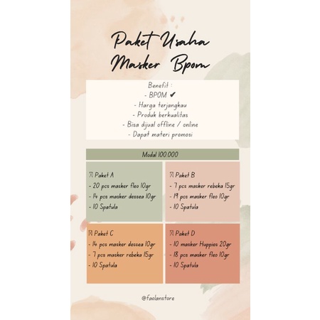 Paket Usaha Masker Organik Bpom Approved