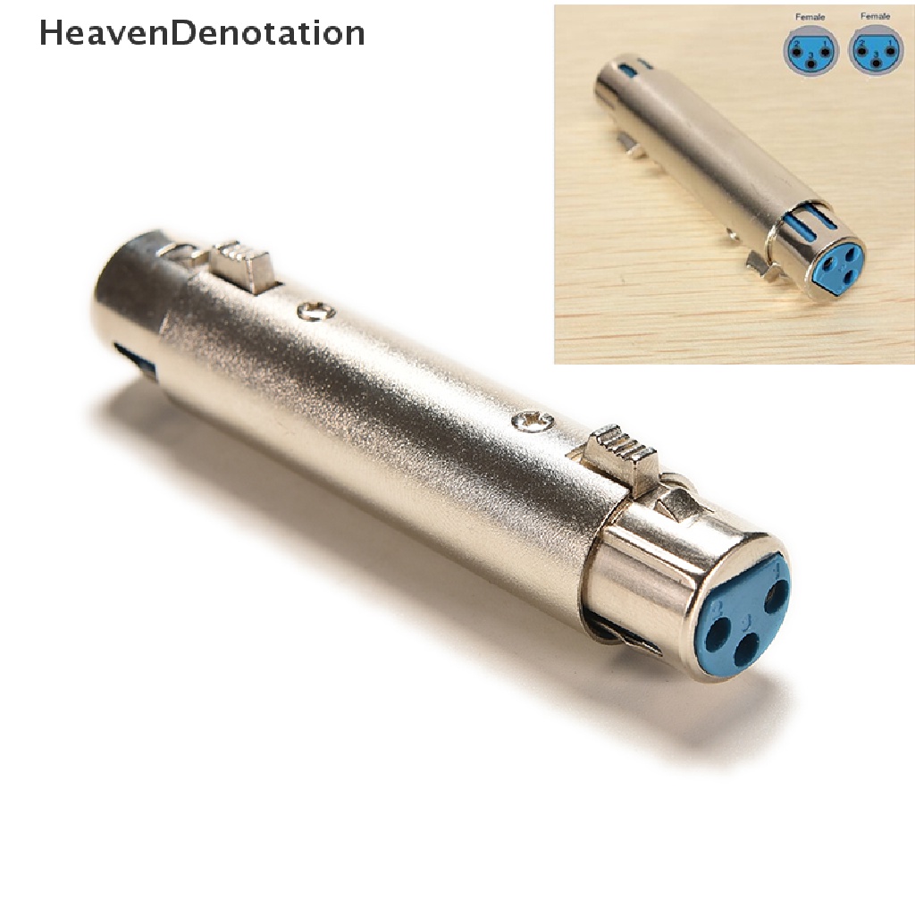 [HeavenDenotation] 3 PINS XLR TO XLR FEMALE Microphone Cable Extender Extension Adaptor Coupler