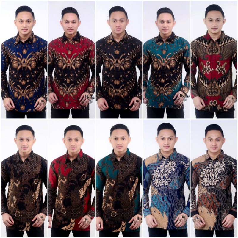 Kemeja batik lengan panjang size m l xl xxl xxxl