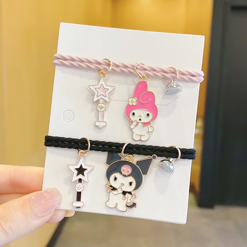 (2 pcs)kartun lucu gelang couple busana sederhana gaya Korea-D