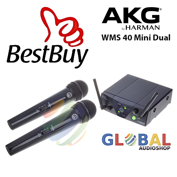 AKG WMS 40 Mini Dual 2 WMS40 Microphone Wireless Vocal Set WMS40 WMS40mini