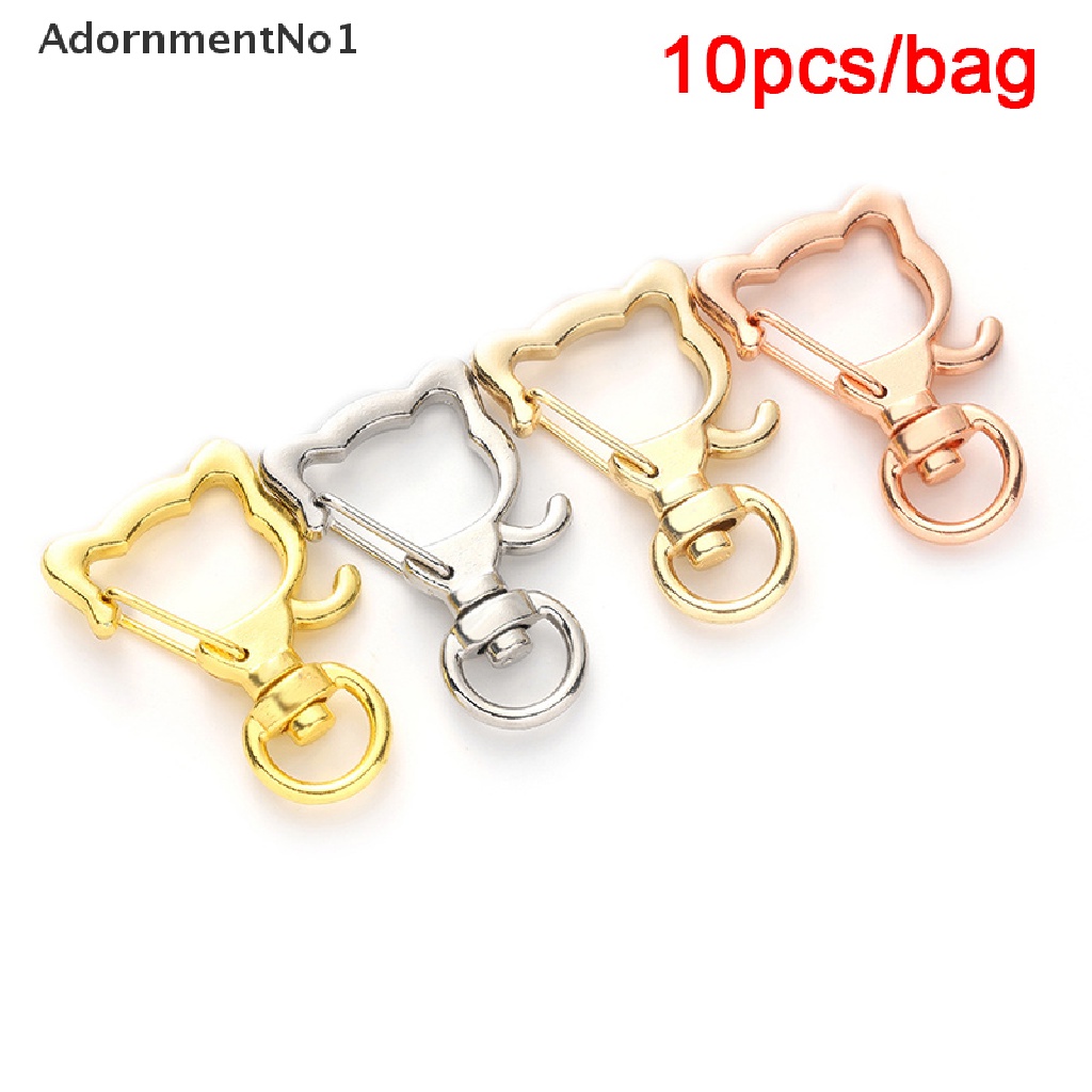 (AdornmentNo1) 10pcs Gantungan Kunci Bentuk Kucing Hollow DIY