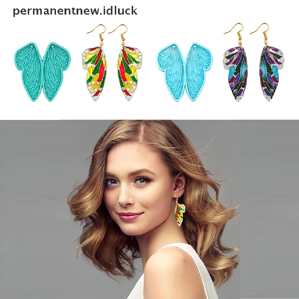 Cetakan Liontin Anting Bentuk Sayap Kupu-Kupu Bahan Silikon Resin Untuk Wanita