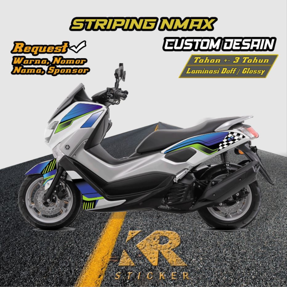 Stiker Striping Nmax Simple elegan, bisa request warna, nama, nomor, stiker nmax sticker nmax