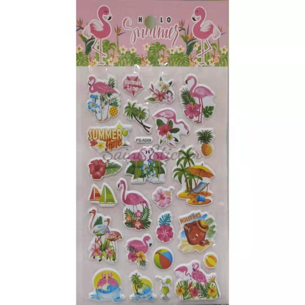 

Sticker Timbul Gambar Tempel Stiker Anak Edisi Burung Bangau Flamingo