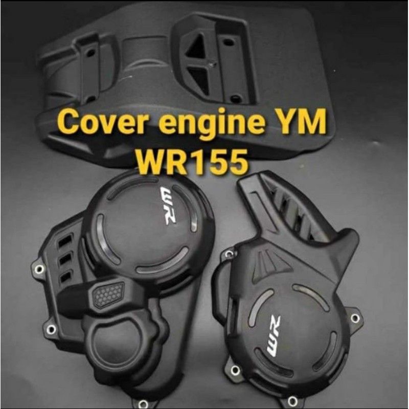 cover tutup engine set yamaha wr 155 - tutup blok mesin wr 155 pnp Hitam/Black WR