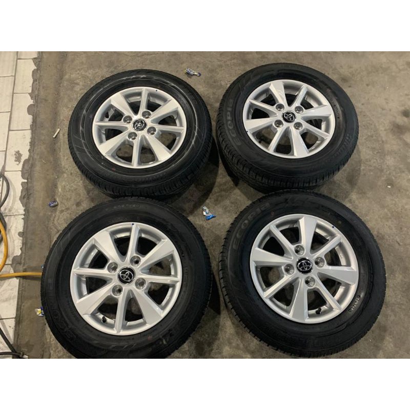 VELG MOBIL BEKAS STANDAR AVANZA R14 PCD 4X114 + BAN 185/70 R14 BRIDGESTONE