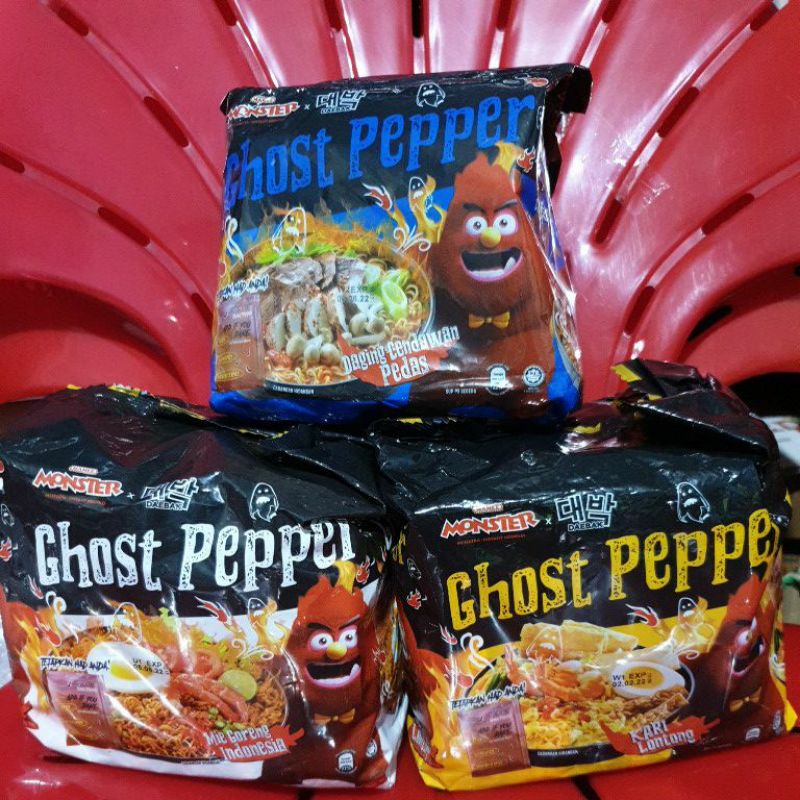 Mamee Monster Mie Instant Ghost pepper isi 4pc Mie goreng Kari