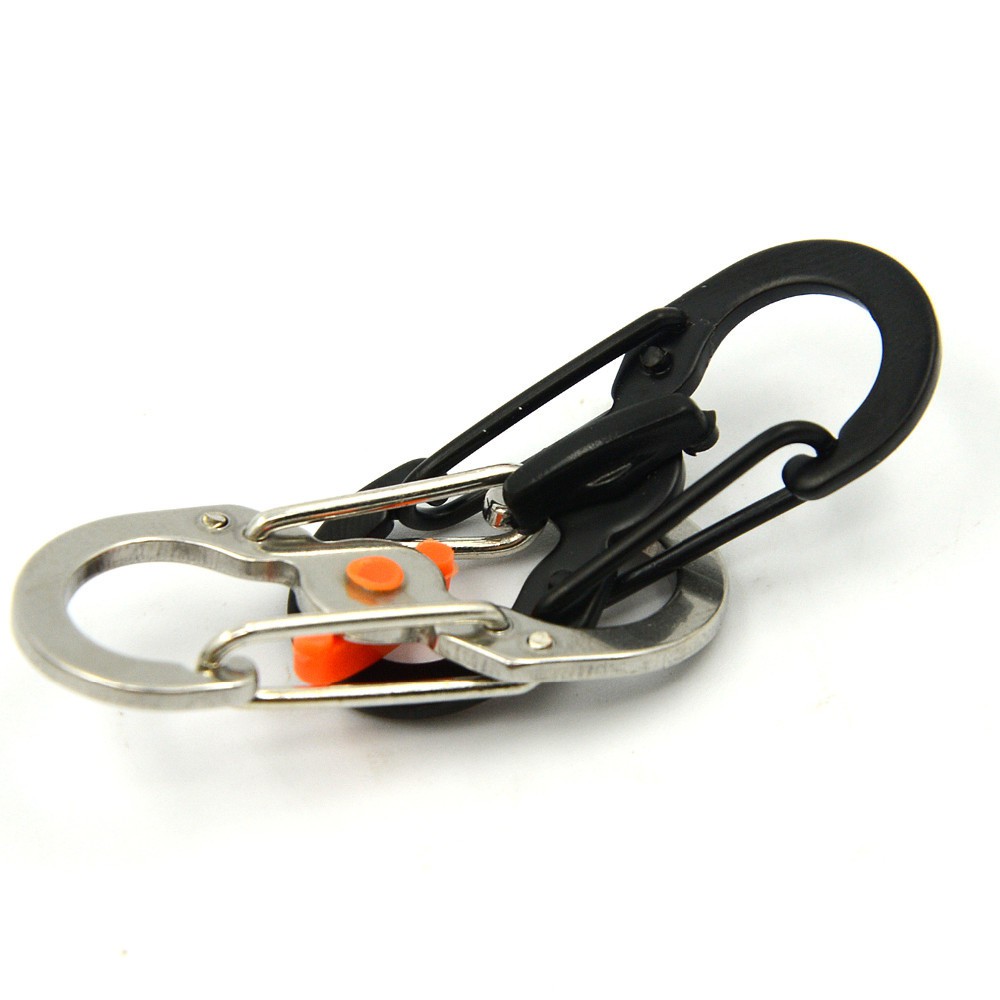 Carabiner Pengait Metal Spring Hook - S1217--Silver