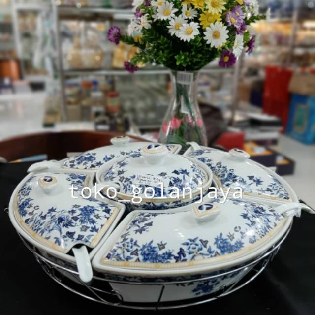 Prasmanan Putar Vicenza Biru Putih free paking kayu