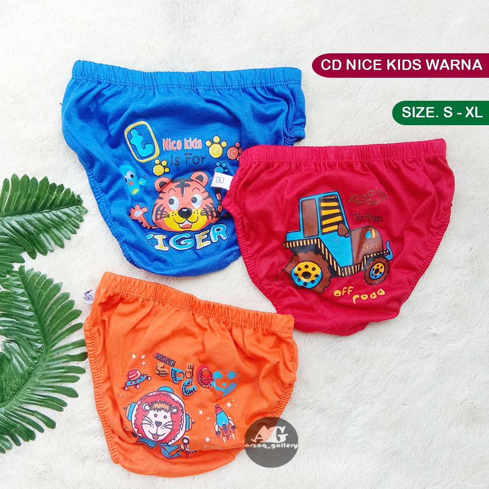 [ isi 3 pc] CD Celana dalam anak NICE KIDS MIKA | Celana anak laki laki warna