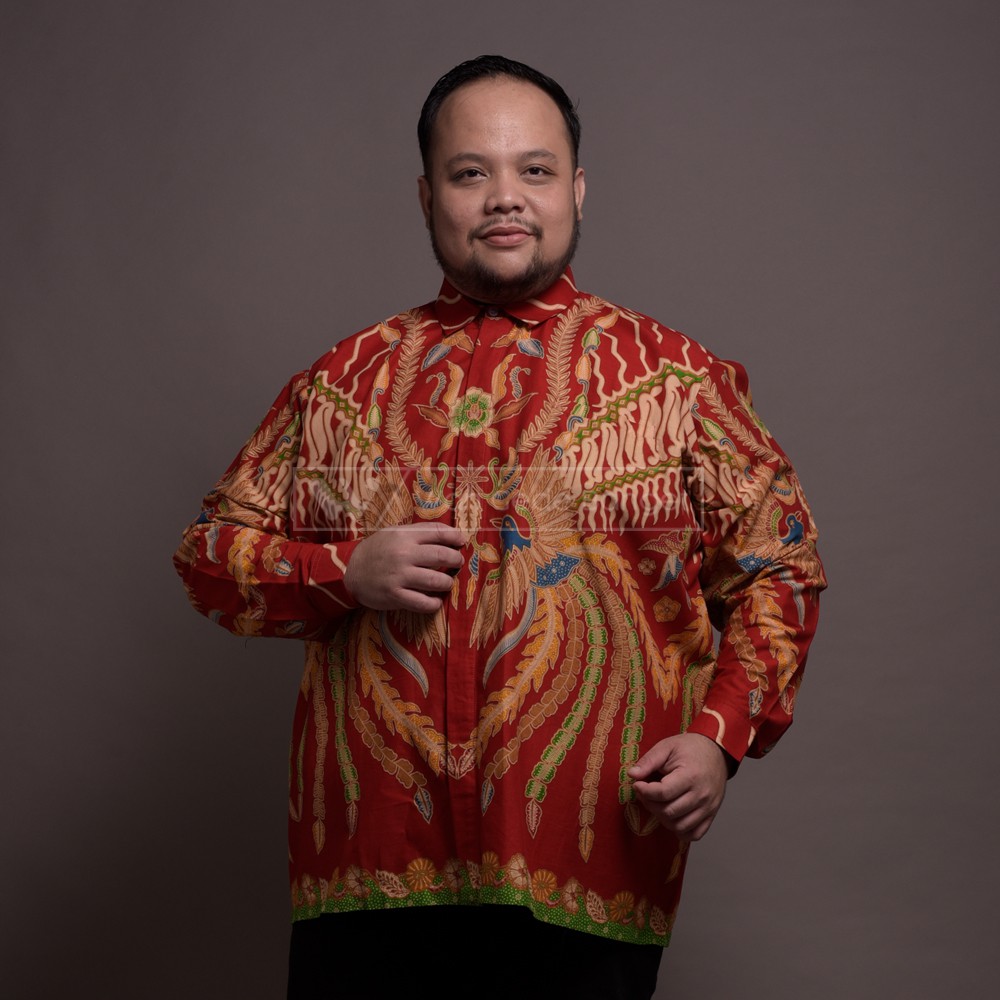 

WGB Batik Pria Jumbo Big Size Ukuran Besar XXL XXXL WGB Baskara Merah