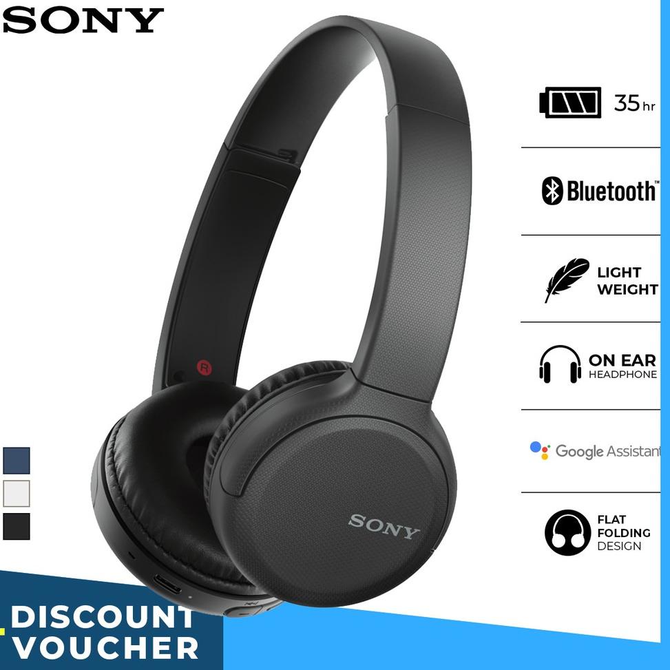 ㅀ Headset Sony WH-CH510 Headset Wireless Bluetooth Battery Up to 35h - Black SONY Headphone Original
