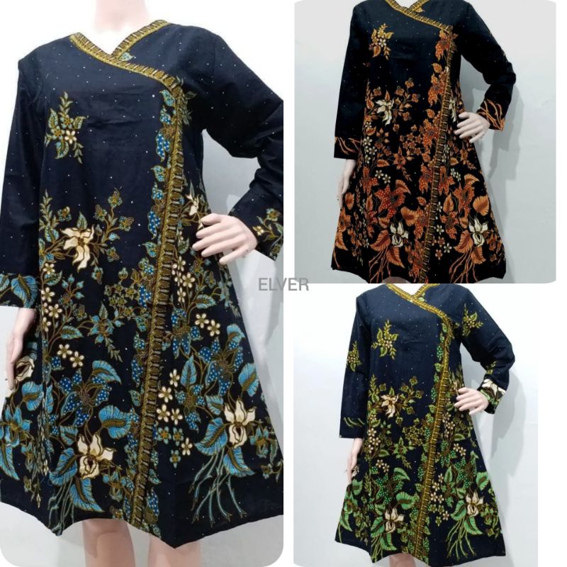 TUNIK BATIK EMALL EXCLUSIVE / TUNIK BATIK EMALL HITAM MANIS