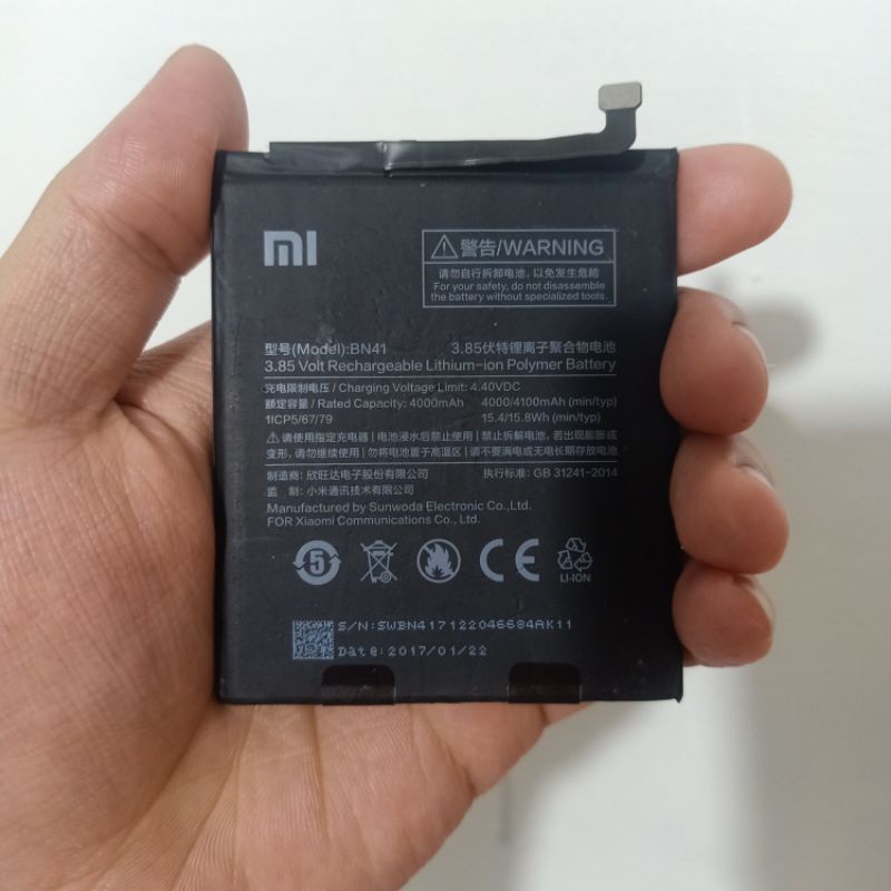 BATERAI BATRE BATTERY XIAOMI REDMI NOTE 4 NOTE 4X MEDIATEK BN41 ORIGINAL COPOTAN