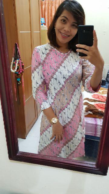 Grosir Batik - Dress Tunik Batik Modang Bunga Tali