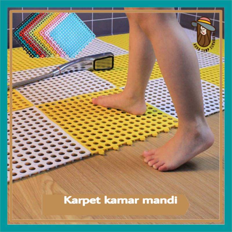 Karpet Lantai Toilet Anti Slip/Alas Lantai Kamar Mandi Uk 30cm×30cm