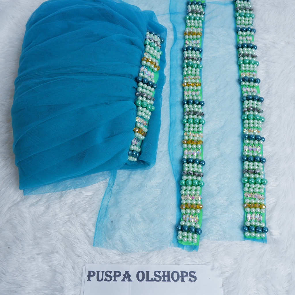 Set Veil Mutiara Susun/Slayer Mutiara Susun hijau tosca-hijau mint