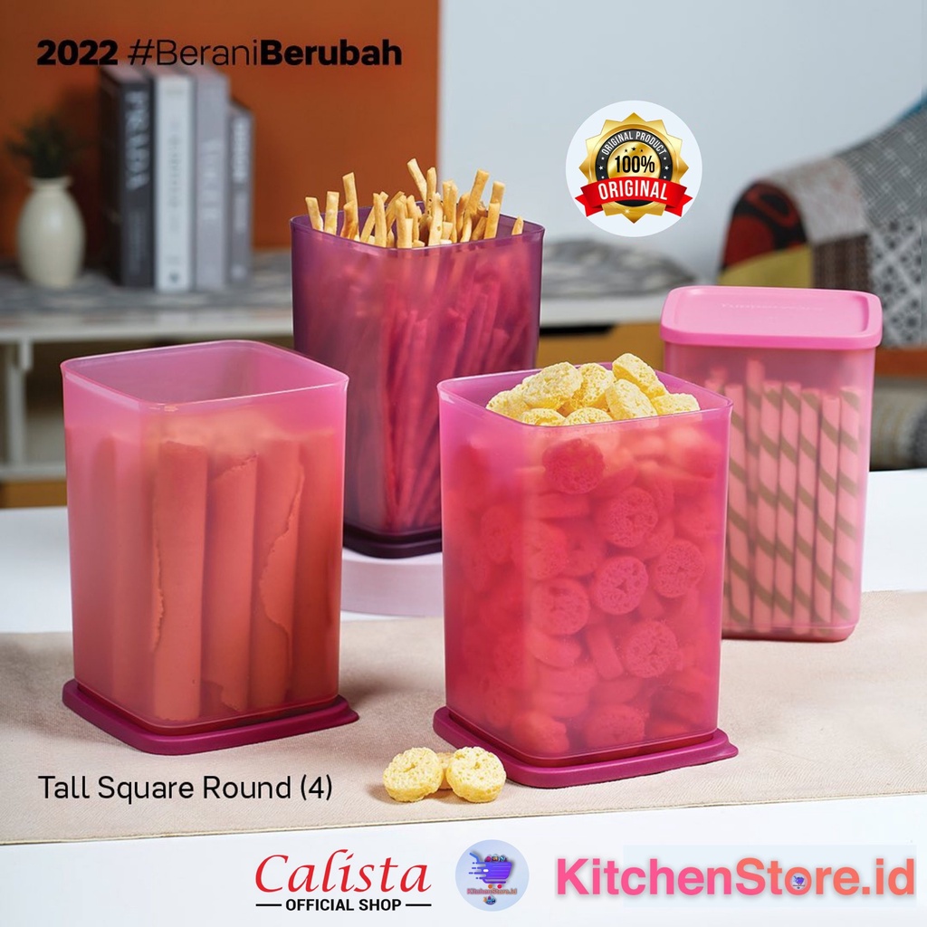 TOPLES KUE CEMILAN CALISTA JASMINE 4 PCS FOOD CONTAINER SET TEMPAT BUMBU MAKAN SAYUR PLASTIK KULKAS SET FOOD PREP WADAH PENYIMPANAN KULKAS SET SERBAGUNA