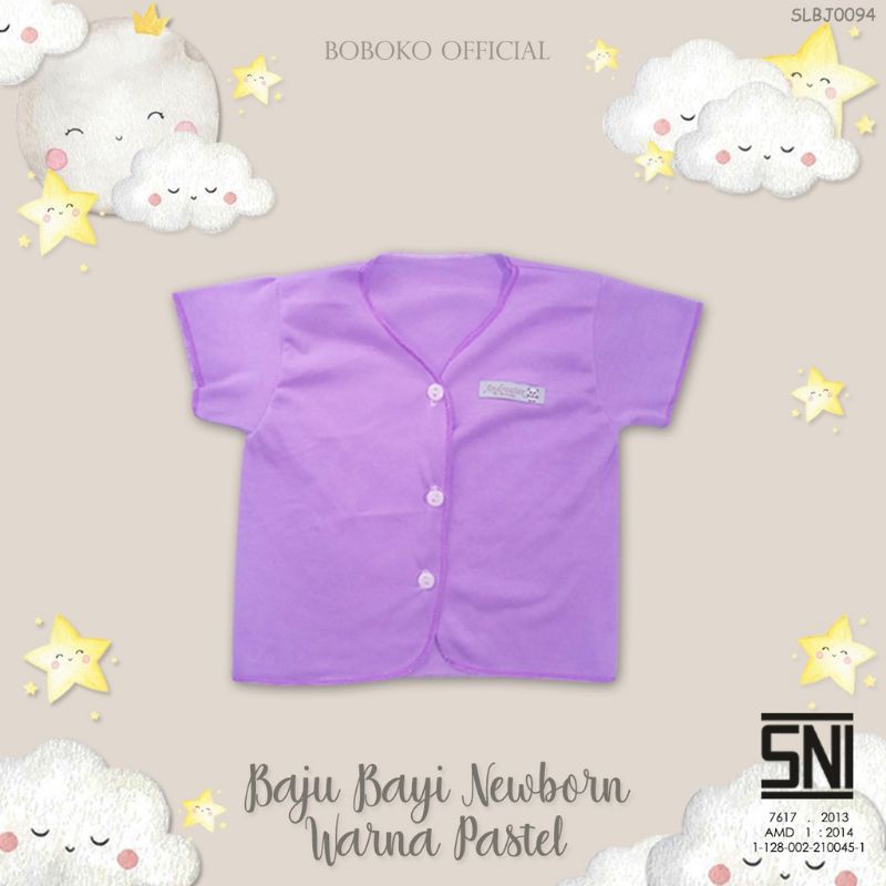 Baju Bayi Pendek Boboko Newborn Warna Pastel isi 6 Pcs 0-6 bulan