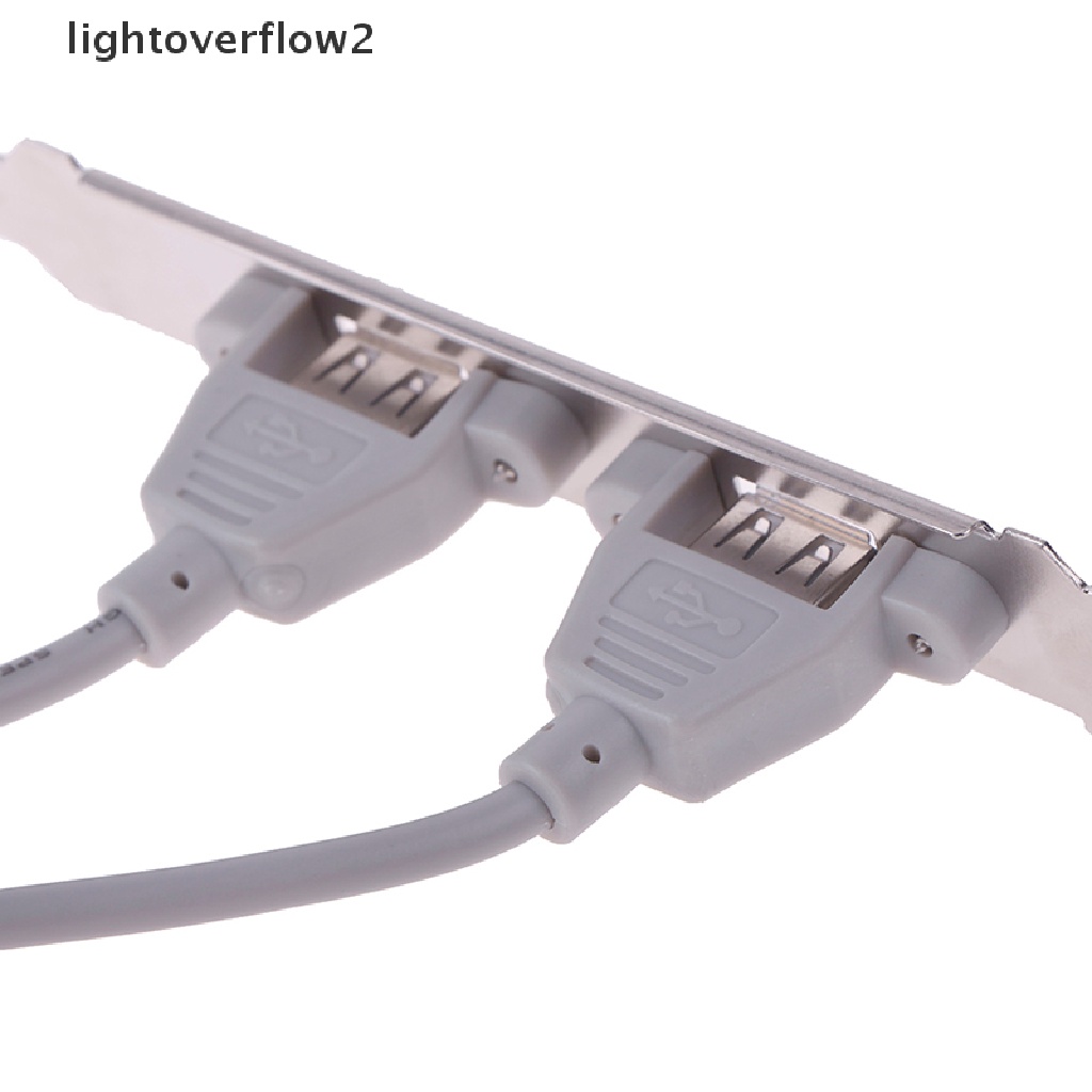 (lightoverflow2) 1pc Bracket Adapter Expansion Panel Belakang 2 Port USB 2.0 Untuk Motherboard Komputer