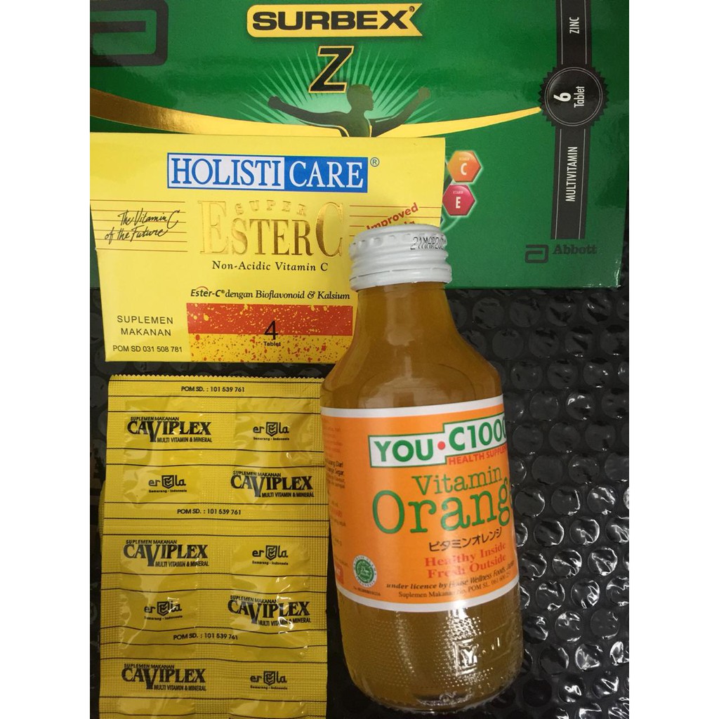 Surbex Z + Holisticare Ester C + Caviplex + You C1000