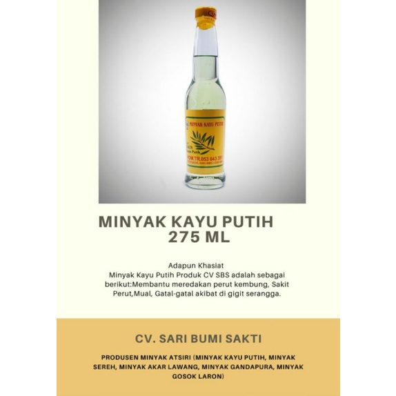 Jual MINYAK KAYU PUTIH 275 ML | Shopee Indonesia